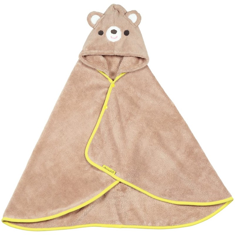 Skater BPO1-A Water Absorbent, Quick Drying, Hooded Bath Poncho, Bear,