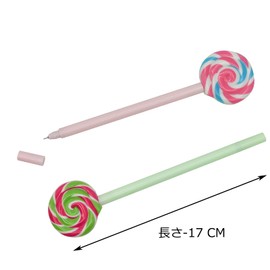 Maydahui Cute Candy Ballpoint Pen, Black Ink, 0.02 inch (0.5 mm), Set of 12 Gel Ballpoint Pens, Stylish, Lollipop, Cute, Stationery, Writing, Gift, Present, Kids, Students