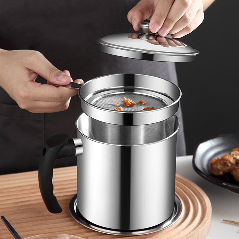 Oil Strainer Pot Filter Screen Large Capacity Multifunctional 304 Stainless