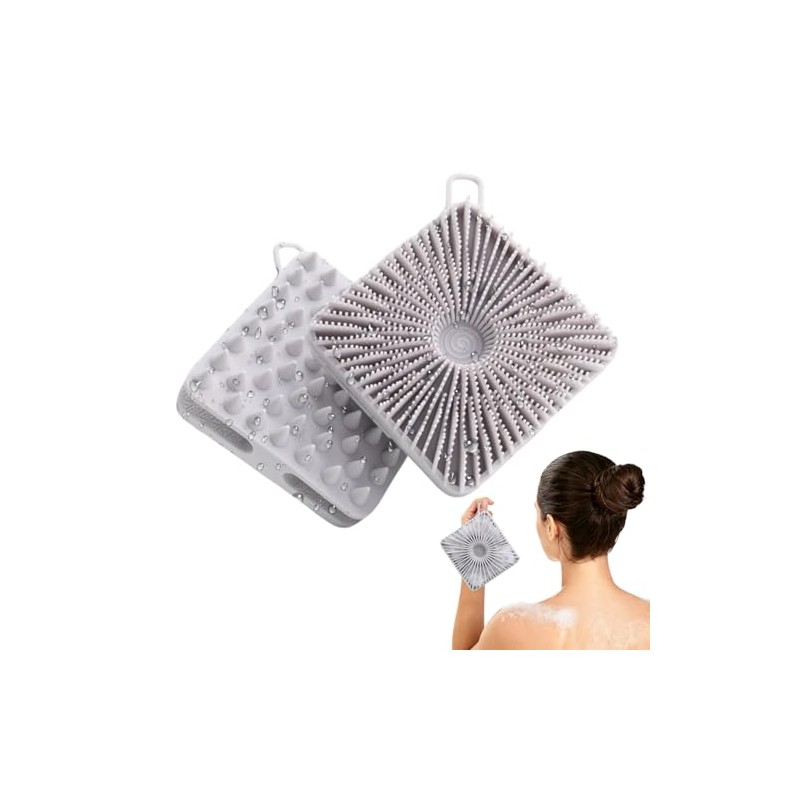 2 Pcs Cepillo Corporal de Silicona de Doble Cara, Cepillo