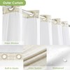 Nesphy No Hook Shower Curtain with Snap in Liner, Beige