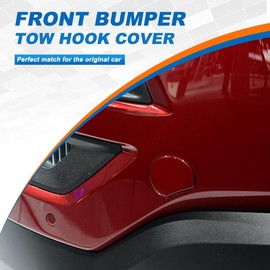 Car Front Bumper Tow Hook Cover Cap Fit for Ford Explorer 2016 2017 Towing Eye FO1029115 FB5Z17A900AA Trailer Cover (White, Right Passenger Side)