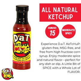 D.a.T. Ketchup, Gluten Free, No MSG, No Preservatives, All Natural, No High Fructose Corn Syrup, 12 oz (1 Pack)