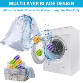 6 Stück Trocknerbälle Trocknerbälle für Wäschetrockner Wiederverwendbar Waschbälle Anti-Tangle Waschbälle für Daunenjacken Wird Verwendet Um Wäschefalten Zu Reduzieren(Gelb Grün Lila)