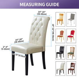 Joccun Chair Covers for Dining Room Set of 2, Dining Chair Slipcovers Stretch Dining Room Chair Covers Seat Protector,Washable Parsons Chair Cover for Home,Hotel,Banquet(Hunter,2 Pack)