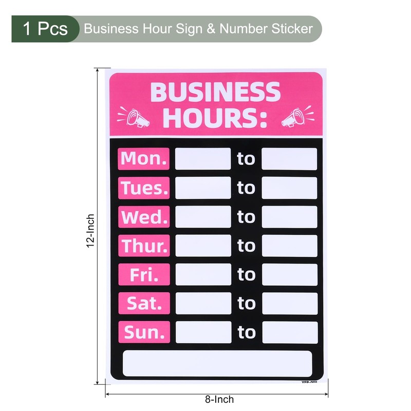 YOKIVE Business Hours Sign, Open Time Sign, PVC | Time