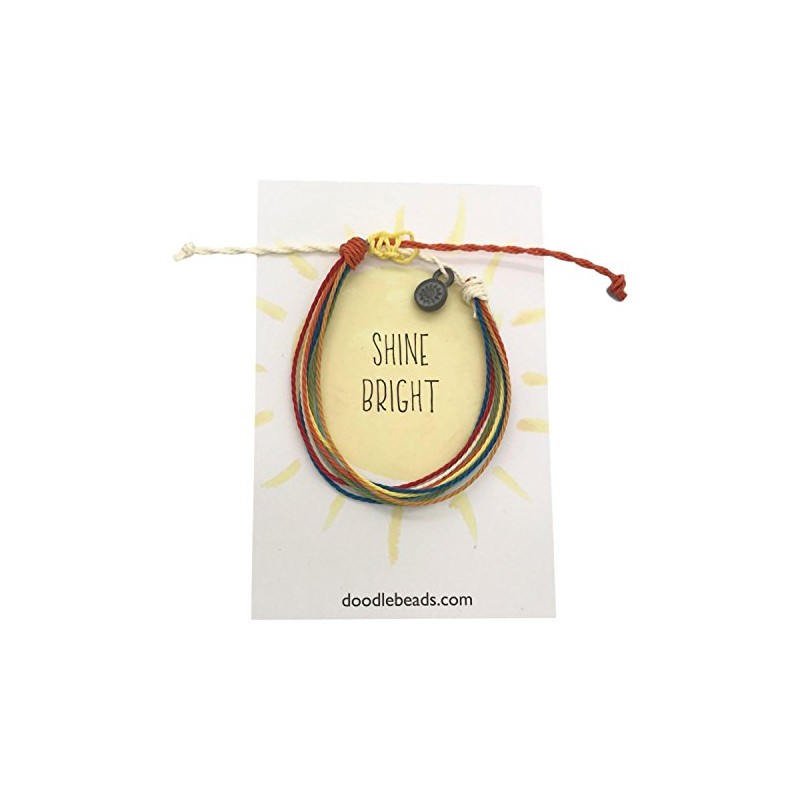 Doodle Beads Shine Bright Friendship Threaded Bracelet Wax Coated and