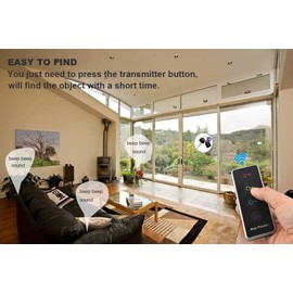 Key Finder Locator with Sound, 85dB Item Trackers with 131ft Range Beeper Tags, Wireless Key Finders for Finding Keys Wallet Remote Control Pet Phone, 4 Receivers & Flashlight