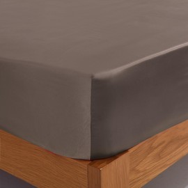 ROOEE Satin Silk Fitted Sheet with Pillowcase Set Breathable Soft Bedding Brushed Fabric Wrinkle, Shrinkage and Fade Resistant Bottom Bed Sheets (MINK, Double)