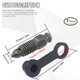 GZLCEU Pack of 15 Bleed Screws, Brake Caliper, Zinc Alloy Brake Hollow Screw with Nipple Dust Cap for Motorcycle, Bicycle (M8 x 1.25 mm, Army Green)