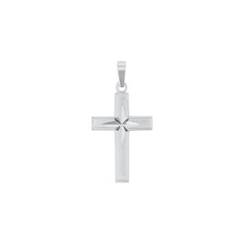 Amor Motif Pendant 925 Sterling Silver Unisex Women Men Pendant Gold Silver Cross Comes in Jewellery Gift Box, Sterling Silver, No Gemstone