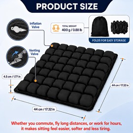 Portable Inflatable Seat Cushion for Wheelchair Car Office Pressure Relief