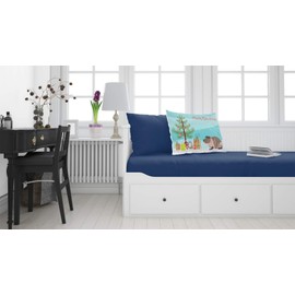 Caroline's Treasures CK4447PILLOWCASE Skinny Guinea Pig Merry Christmas Fabric Standard Pillowcase Lightweight Super Soft Easy Care Decorative Artwork Pillowcase, Standard