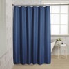 AmazerBath Waffle Shower Curtain, Navy Blue Fabric Shower Curtain with