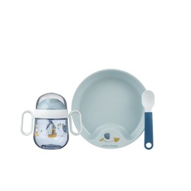 Mepal – Baby 3er Geschirrset Mio – Inklusive auslaufsicherem Trinkbecher, Lernteller & Lernlöffel – Spülmaschinengeeignet & BPA frei – 3er Set – Sailors Bay