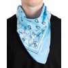 Funky Junque Printed Cotton Bandanas (3 Pack): Light Blue