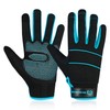 WESTWOOD FOX Mens Work Gloves Worker Mechanic Touch Screen Non-Slip Palm Padded Knuckles Safety Gloves Rigger Mechanic (Blue, L)