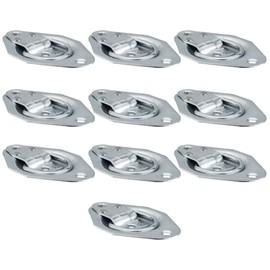 RecPro RV Surface Mount D-Ring Tie Down Anchor Rope Ring for RV Furniture, Toy Haulers, or Trailers (10 Pack, 2,500 lb Capacity)