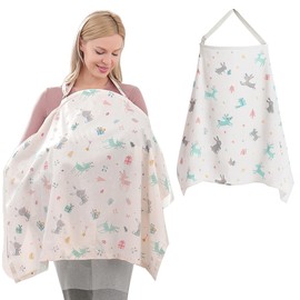 Breastfeeding Cover Muslin Nursing Cover Double Layer Mesh White