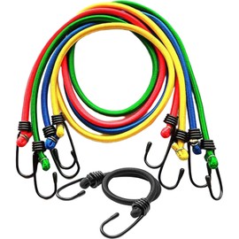 Expander with Hooks Set of 10 Expander 5 Colours Elastic Straps with Hooks 5 Sizes Tie Down Straps with Hooks for Outdoor, Garden, Transport, Camping and Secure Attachment of Loads