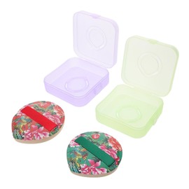 SAFIGLE 2pcs Triangle Powder Sponges with Floral Print Soft Non Absorbent Makeup Tools for Foundation Concealer Versatile Dry Wet Use Modern Chinese Aesthetic Design