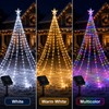 Solar Christmas Tree Waterfall Lights for Outdoor Decor – 9-Strand