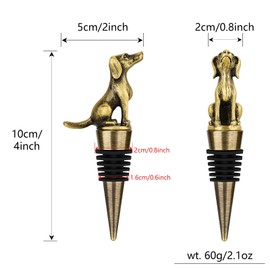 Labrador Retriever Wine Stopper, Dog Wine Bottle Saver Gifts for Men Dad Women Dog Lovers, Father Day Gifts Christmas Gifts Birthday Gifts for Mother, Bottle Stoppers for Wine Champagne,Bronze