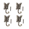 VGOL 4 Pcs Butterfly Shaped Wall Hooks Antique Decorative Wall