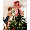 KAHEIGN Christmas Tree Topper, 25CM Large Red Xmas Tree Top