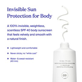 Supergoop! Unseen Sunscreen Body SPF 40 - Invisible Sun Protection - 3.4 fl oz - Weightless & Scentless - Water & Sweat Resistant - For All Skin Types