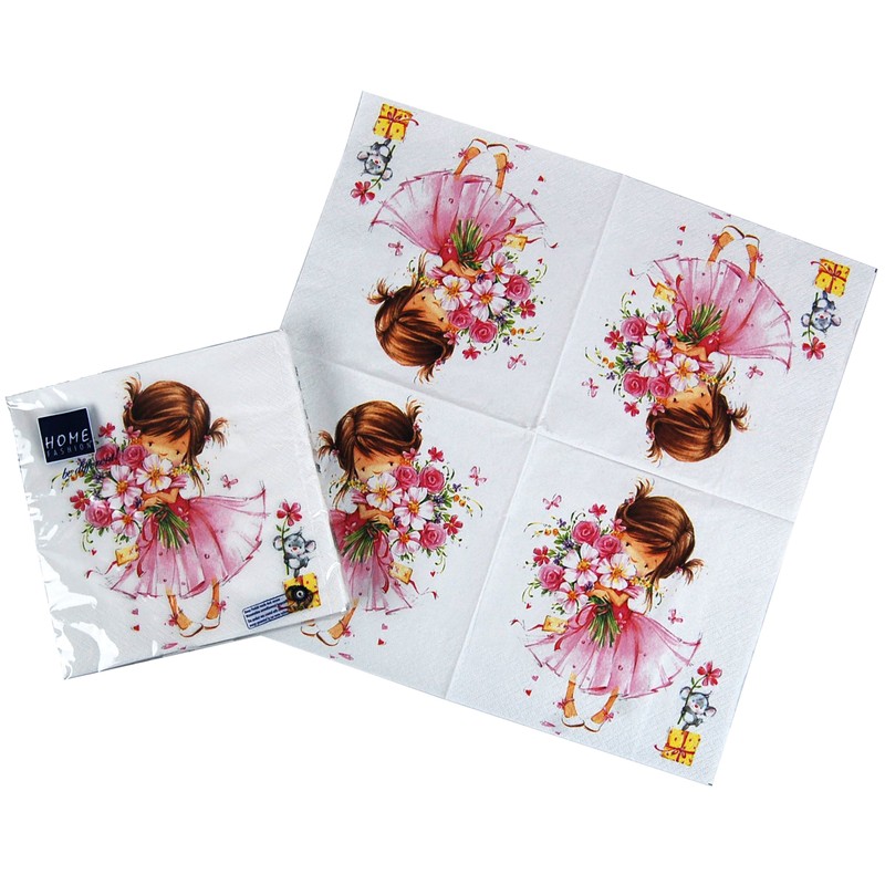 Serviette Flowergirl ? Blumenmädchen ? 20 Stk.