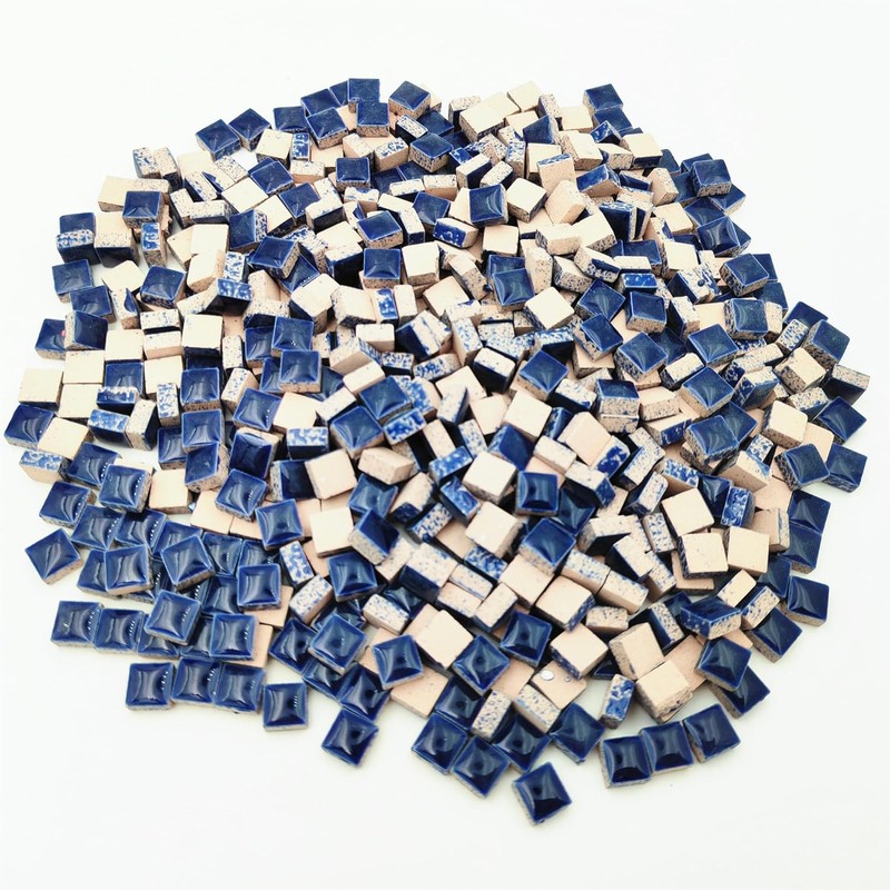 500g Square Ceramic Mosaic Tiles, 500PCS 1 * 1CM Handmade