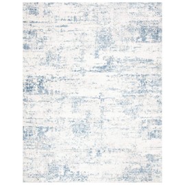 SAFAVIEH Amelia Collection Area Rug - 8' x 10', Ivory & Blue, Modern Abstract Design, Non-Shedding & Easy Care, Ideal for High Traffic Areas in Living Room, Bedroom (ALA700A)