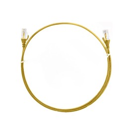8Ware Cat6 Ultra Thin Slim Cable, Yellow, 0.25m Length