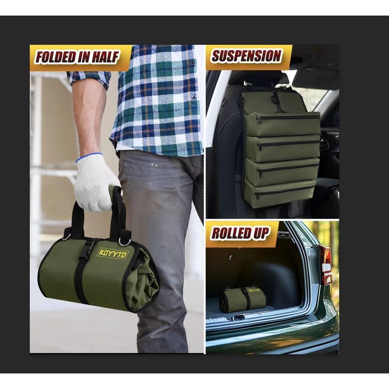 Premium Tool Roll up Bag - Heavy Duty Small Tool