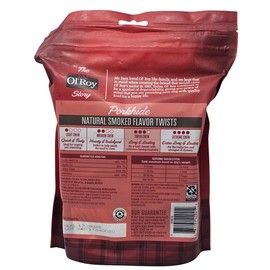 Ol' Roy Porkhide Natural Smoked Flavor Twists Chew Dog Treats, 22 Ounce Bag