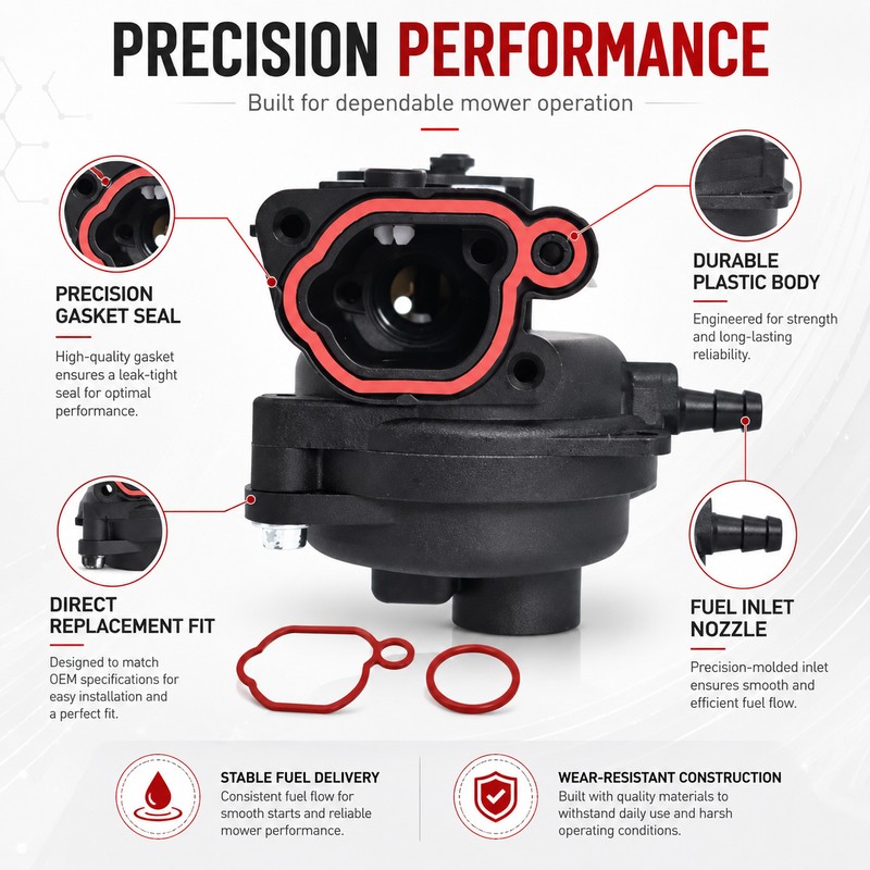Replacement Carburetor Kit for Briggs & Stratton Lawn Mower Engines