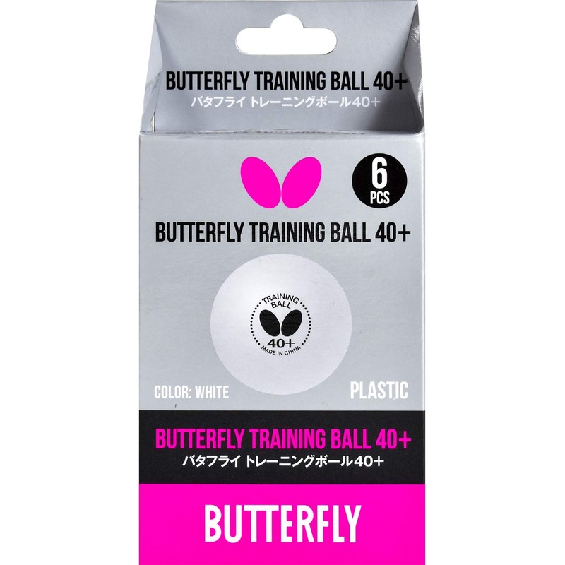 Butterfly 95840 Table Tennis Balls, Training Balls, 40+ White, 10