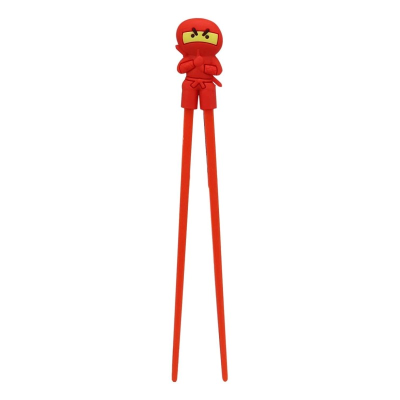 Japanese Red Ninja Reusable Training Chopsticks Set With Silicone Guide