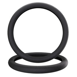 LRITER Car Steering Wheel Cover, Non-Slip Silicone Material, Multiple Color Choices, Universal Auto Parts Steering Wheel Cover, Suitable for Most Cars (Black2PCS)