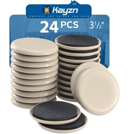 Kayzn Furniture Sliders for Carpet, 24 Pack Heavy Duty Furniture Moving Pads, 3.5 Inch Reusable Furniture Movers Sliders for Protect Carpet Surfaces, Move Heavy Furniture Easy and Quickly!
