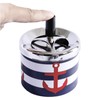 Spinning Ashtray with Lid Push Down Stainless Steel Ash Tray