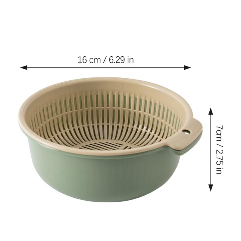 Hemoton Multifunctional Draining Basket, 2-in-1 Sink Strainers,Wash Strainer Colanders Set,Double-Layer