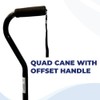 Blue Jay Quad Cane with Offset Handle, Soft Foam Grip