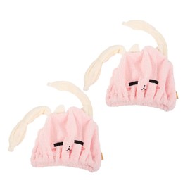 Ipetboom 2pcs Hair Drying Towel Hair Dry Towel Shower Cap Absorbent Hair Towel Accessories Dry Hair Towel Hair Drying Caps Hair Towels Dry Hair Cap Towel Fiber Pink