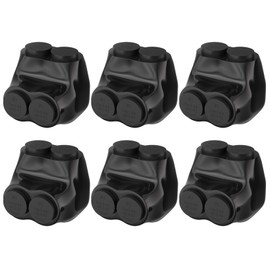 KERWINN 6PCS 2Port Single-Sided Entry Insulated Multi Tap Connector 2-14 AWG, Electrical Splice Connector, Black Vinyl Coated, Dual-Rated for Copper and Aluminum Wires