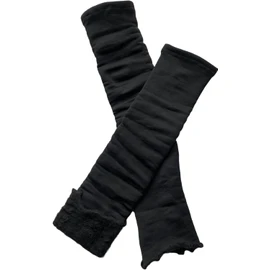 EM Wear Japan Women's Long Leg Warmer, Warmer, Warmer, Thermal Protection, Fleece-Lined, Shagi, Unisex, Black, Black