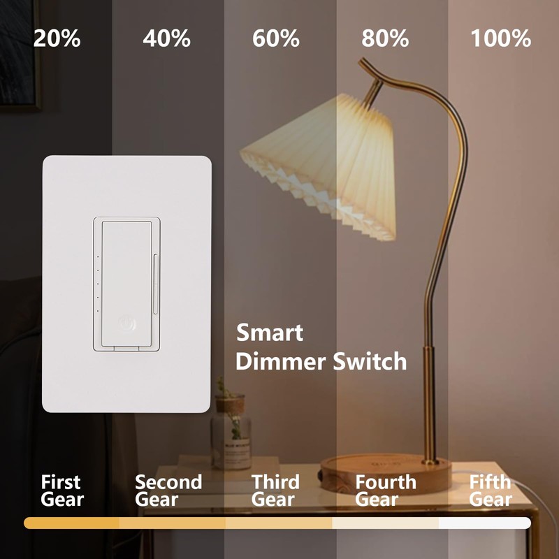Wengart (BAK012C) Dimmer Switch for LED/CFL Lights, Single Pole or