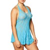 Elegant Moments Women's Lace Halter Mini Dress, Turquoise, One Size