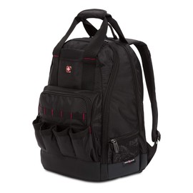 SWISSGEAR 2767 Tool Bag Large Durable Work Pack Backpack With Padded Laptop Compartment | Tool Storage, Part Organization, Wet/Dry Pocket - Black